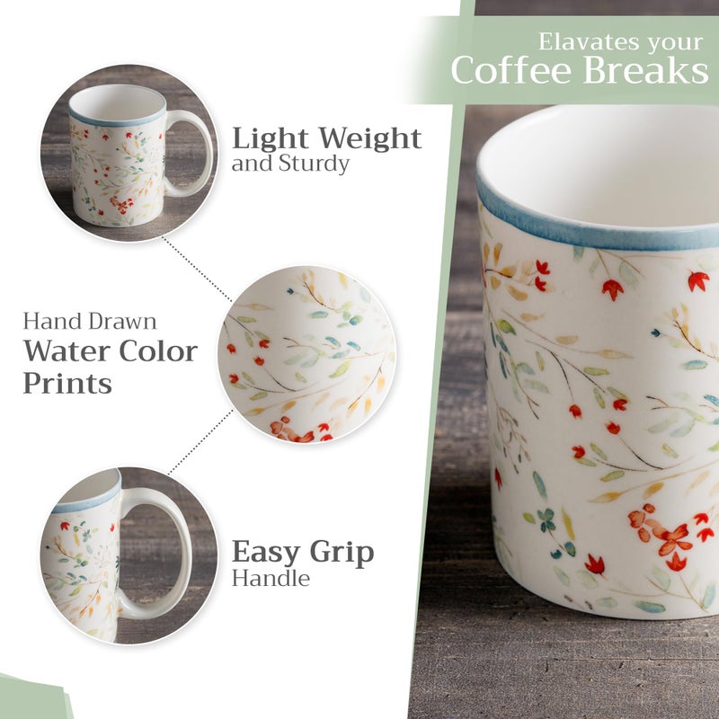 Maison d' Hermine Coffee Mug with Handles Fine Bone China Mugs Pack of One Tea Cups for Hot Beverages Cappuccino Latte Home Restaurant Office Perfect for Gift (Colmar - Blue, 12 Ounce) - Image 5